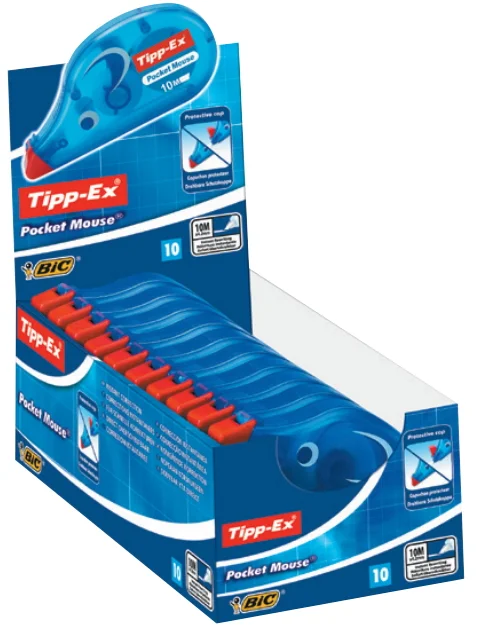 Tipp-Ex Pocket Mouse, Azul, 10 M, 4,2 Mm, 10 Unid.