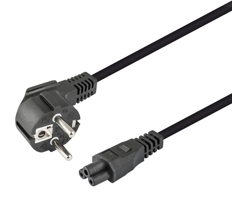 Cabo Alimenta&ccedil;&atilde;o Schuko - C5 (3 Pins) 2m Preto