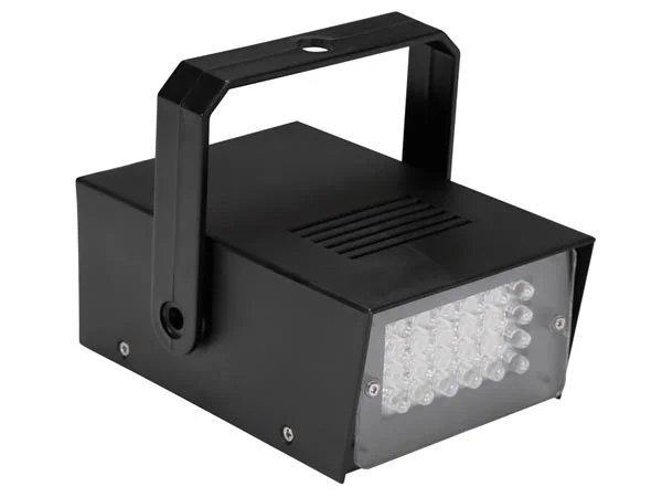 Mini Estrobosc&oacute;pio LED Branco - 24 Leds - Funcionamento a Bateria