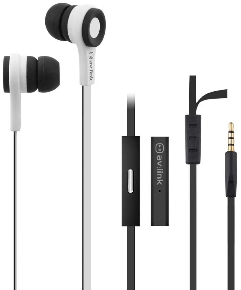 Auriculares stereo maos livre preto/branco