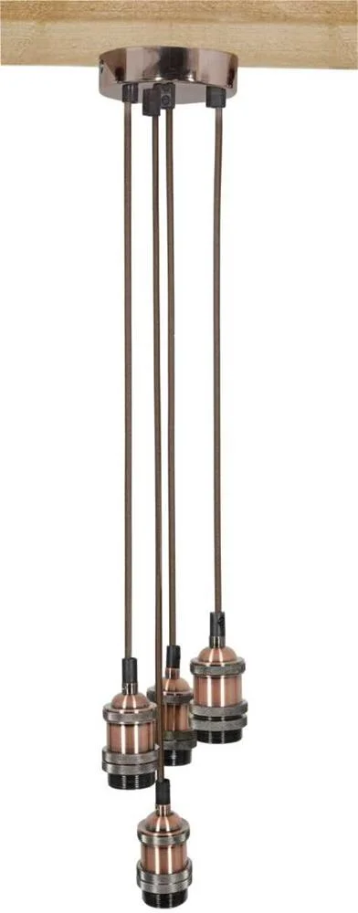 Quad E27 Pendant Cord Set Antique Copper