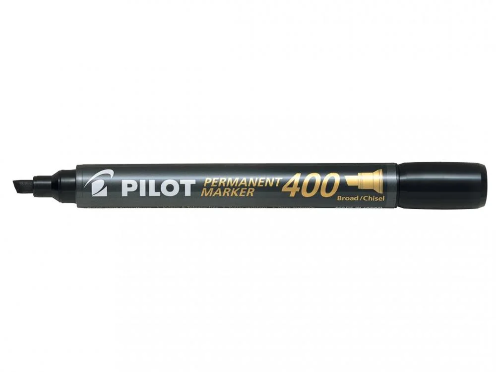 Marcador Permanente Punta Biselada Sca-400 Negro .
