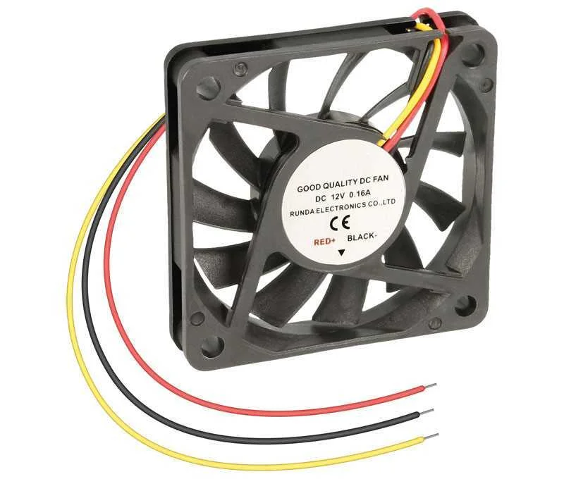 Ventilador 12vdc 60x60x10mm de Veio com 3 Fios