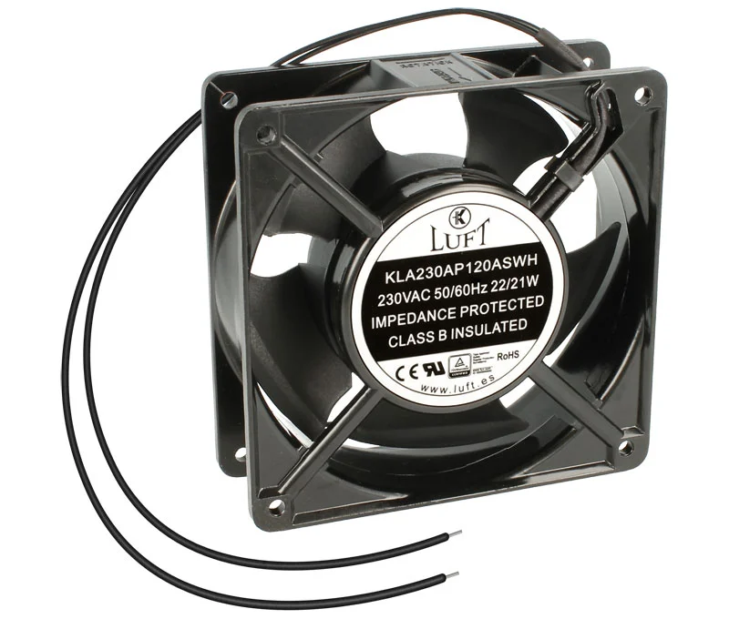 Ventilador 230Vac 120x120x38mm Veio c/Fios Metal