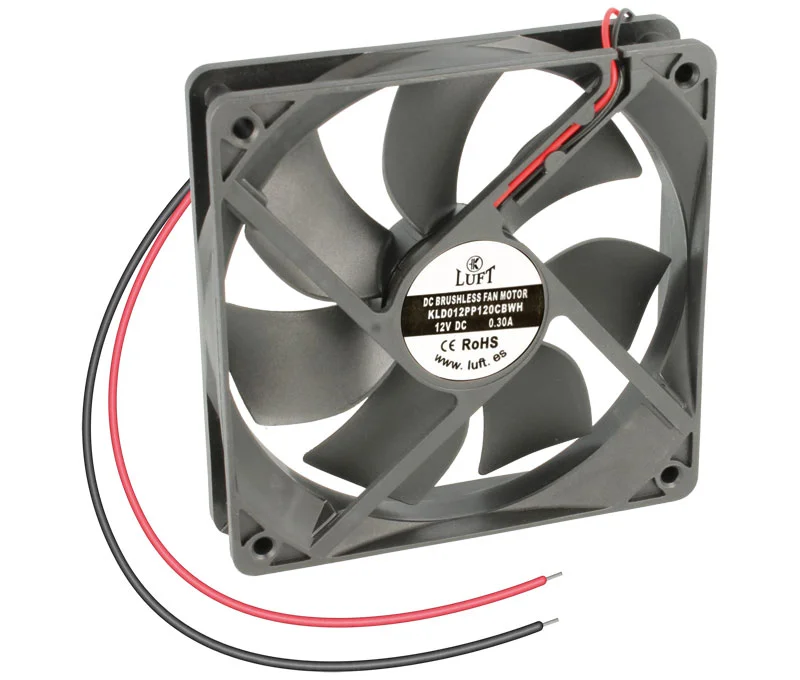 Ventilador 12Vdc 120x120x25mm de Rolamento c/ Fios