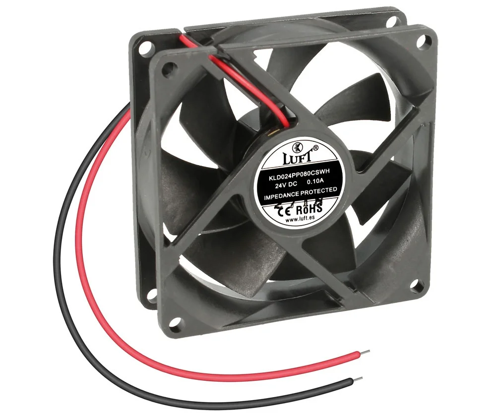 Ventilador 24vdc 80x80x25mm de Veio com Fios