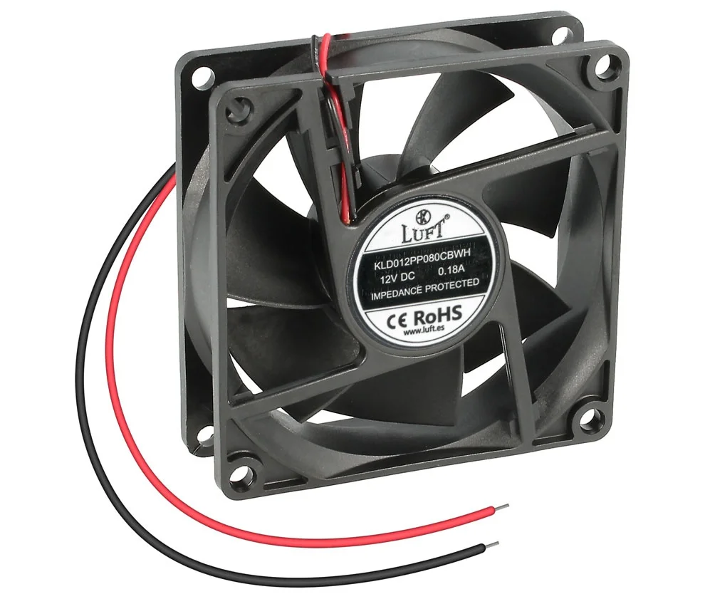 Ventilador 12vdc 80x80x25mm de Rolamento com Fios