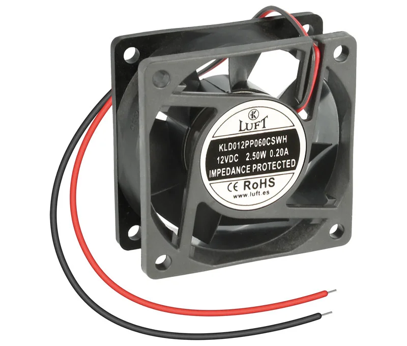 Ventilador 12Vdc 60x60x25mm de Veio com Fios