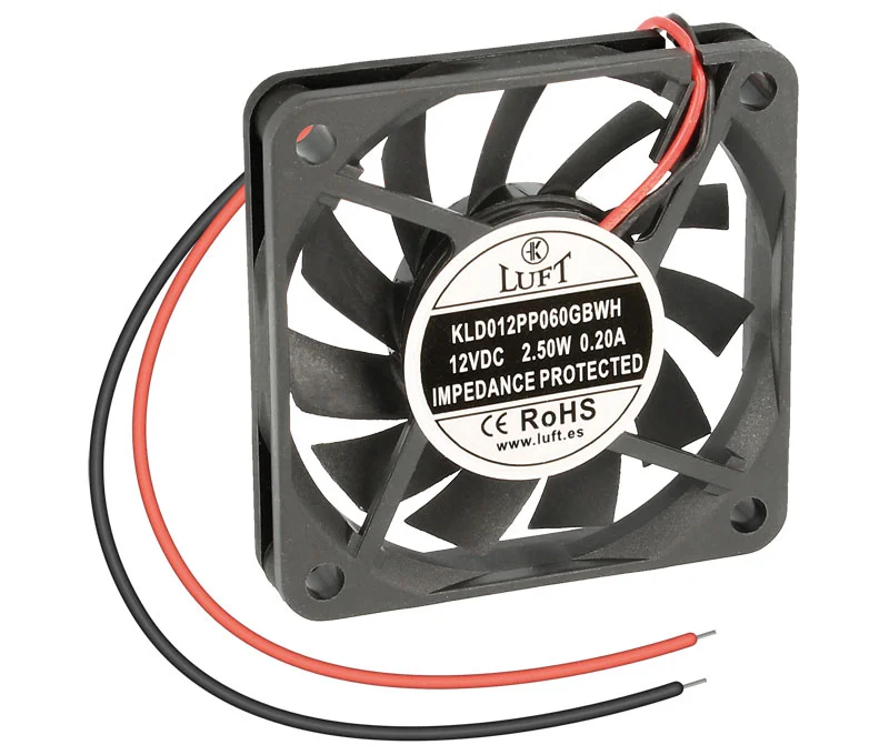 Ventilador 12vdc 60x60x10mm de Rolamento com Fios