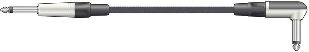 Cabo Jack 6.3mm para Jack 6.3mm 90&ordm; Negro 6m