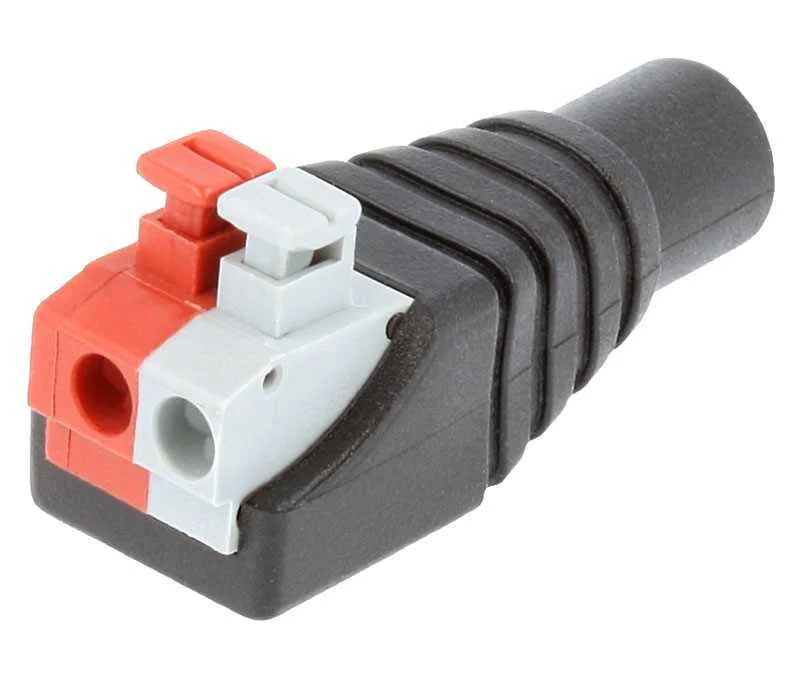 Ficha Dc Macho com Terminais de Pressao 5.5x2.1mm