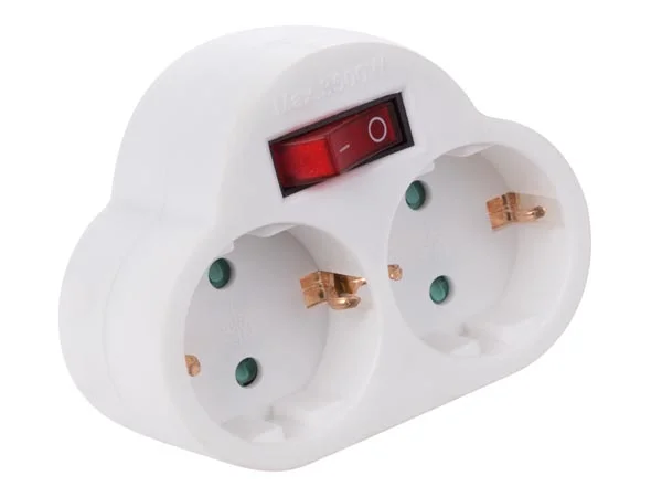 Adaptador com Interruptor On/Off- 2 Tomadas