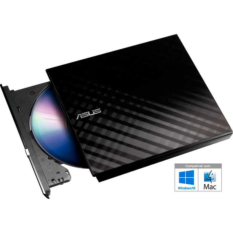 Drive &Oacute;ptica Externa Asus Sdrw-08d2s-U Lite/Blk/G/As Preta