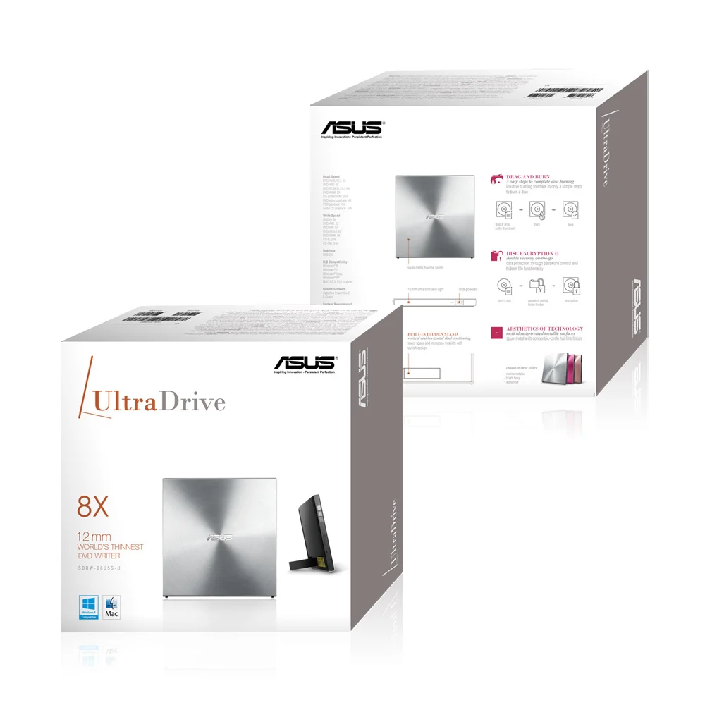 $asus Dvd-Rw Recorder    Zew Usb Silver Slim