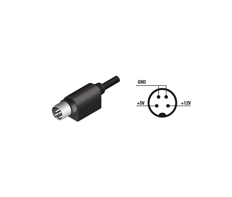 Alimentador Duplo Mini DIN 4 Pinos 5V/12Vdc 2A