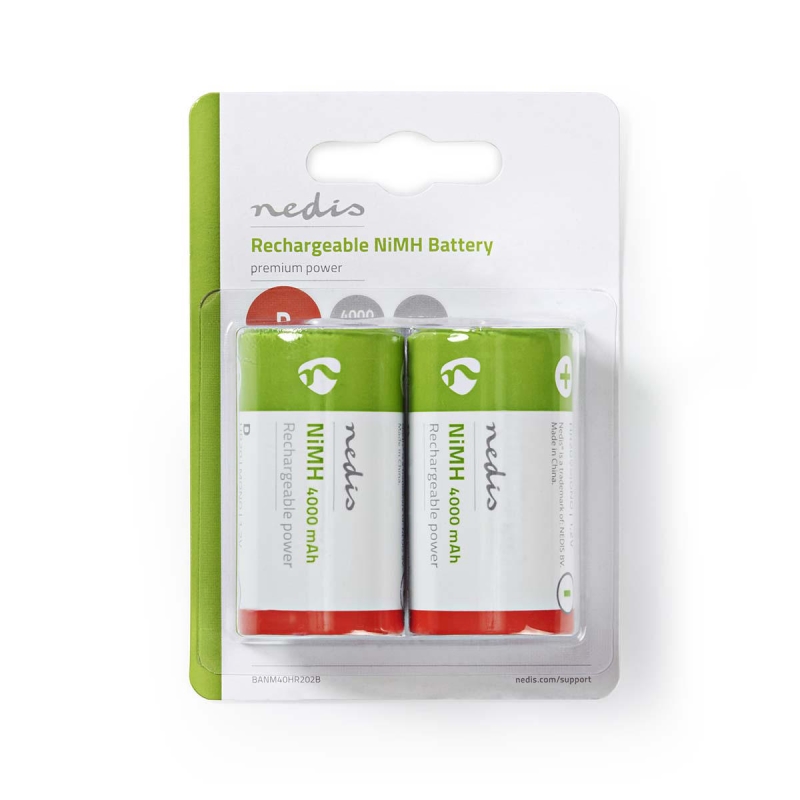 Pilha Recarreg&aacute;vel D 1 2V 4000mAh 2 uni.