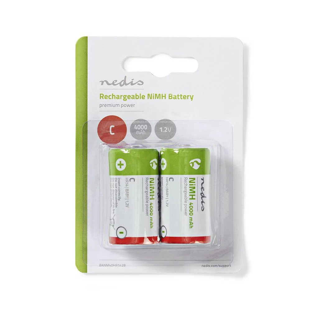 Pilha Recarreg&aacute;vel C 1 2V 4000mAh 2 uni.