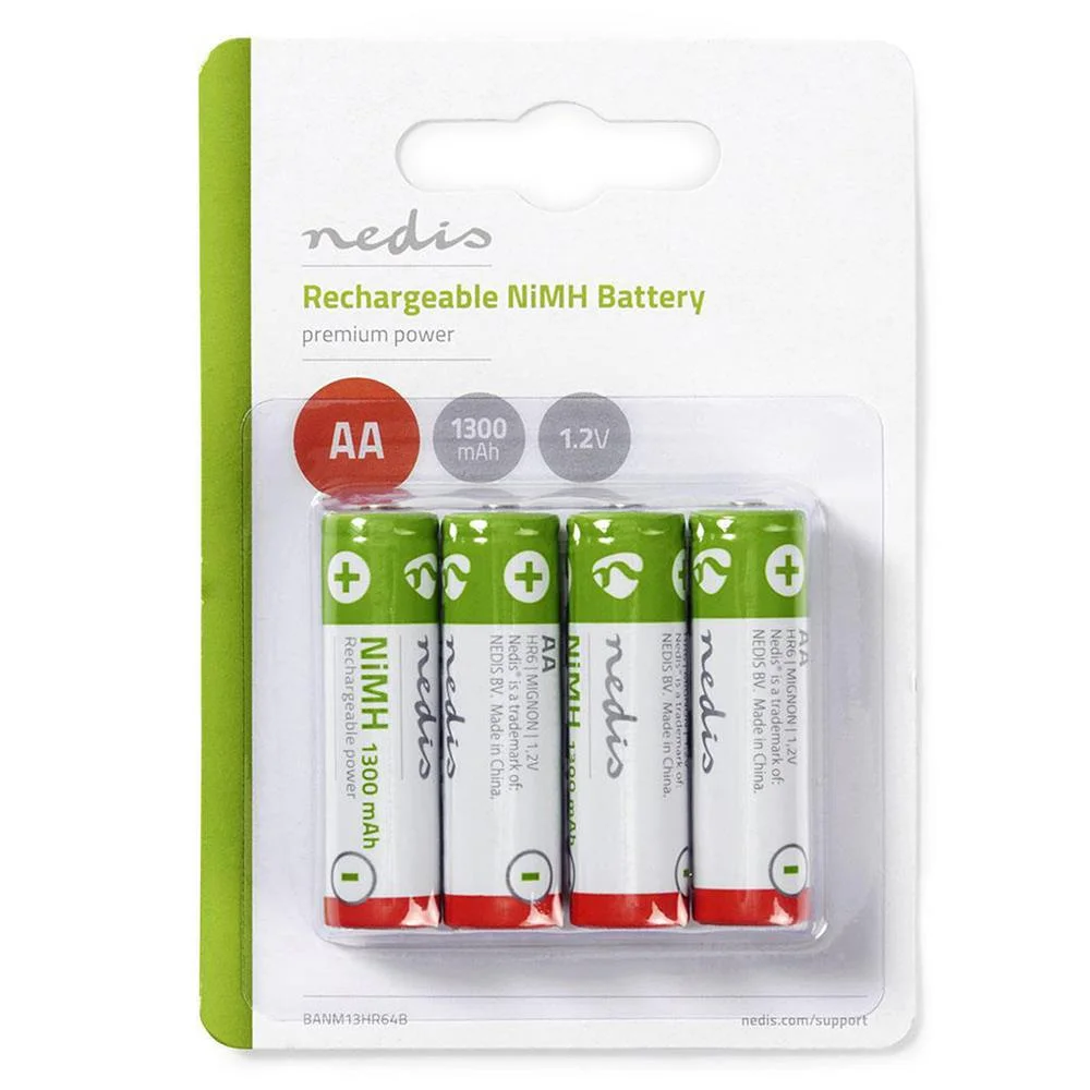 Pilhas Nimh Recarreg&aacute;veis Nedis Banm13hr64b 1.2v 1300mah AA (4 Unidades)