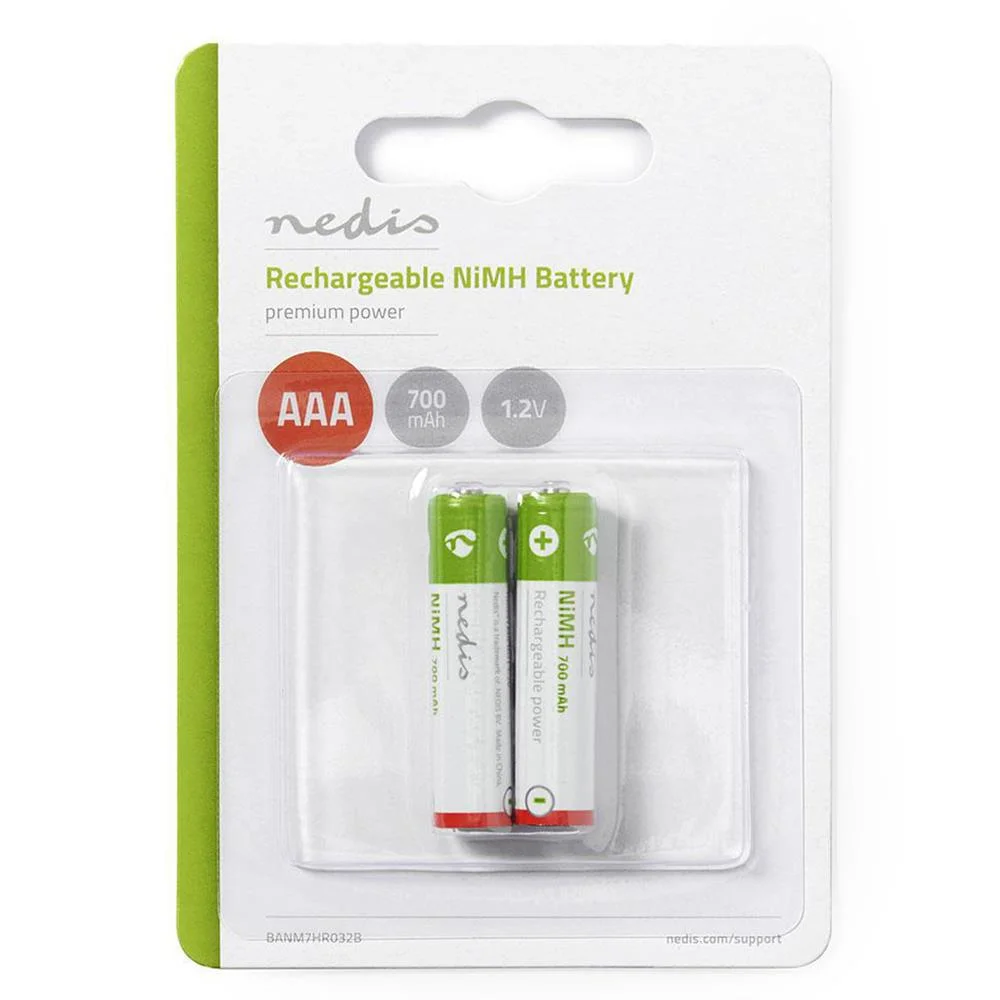Pilhas Nimh Recarreg&aacute;veis Nedis Banm7hr032b 1.2v 700mah AAA (2 Unidades)