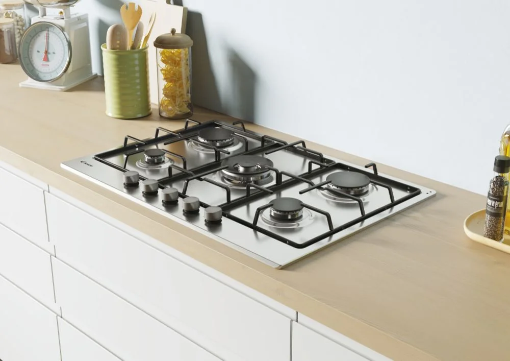 Placa c/ 5 Bocas a G&aacute;s 745x510mm (Inox) - CANDY
