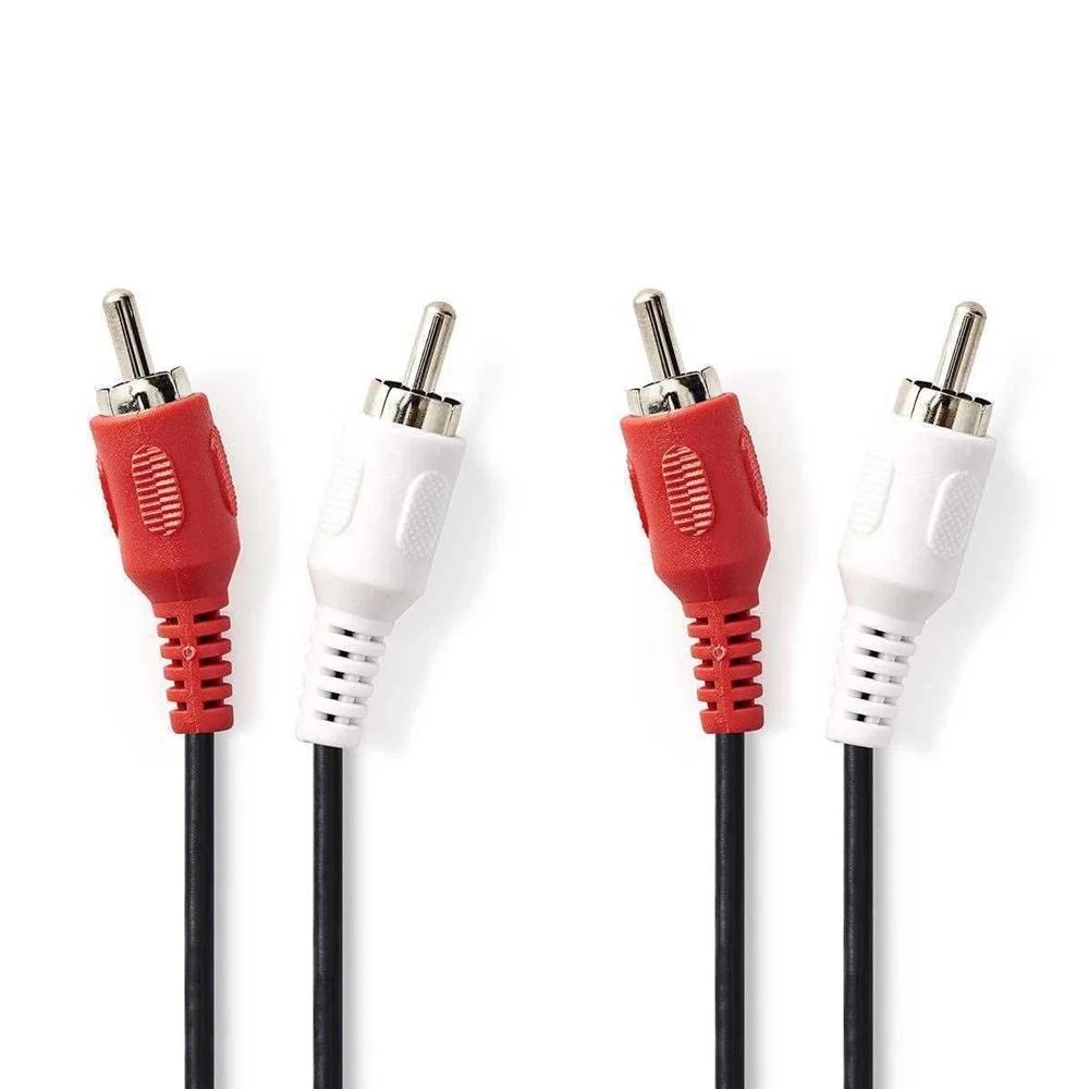 Cabo 2x RCA Macho para 2x RCA Macho 1m