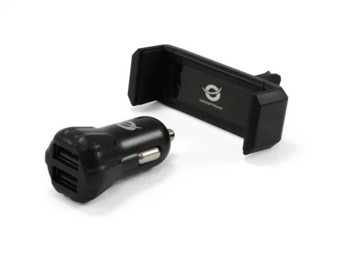 Conceptronic Kfz-Ladeger&auml;t 2port  10w,2xusb-A +Halter     Sw