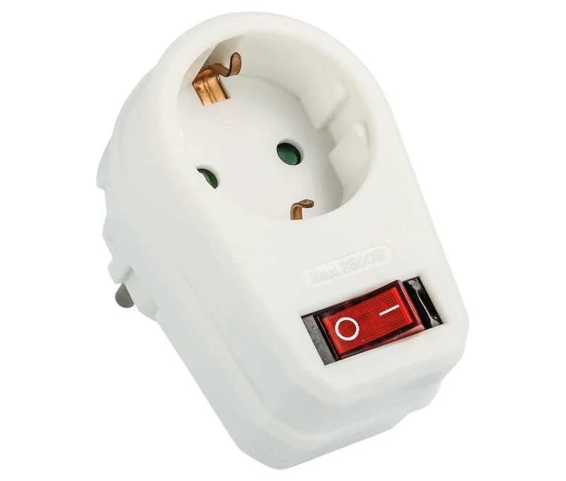 Adaptador Red Schuko Con Interruptor