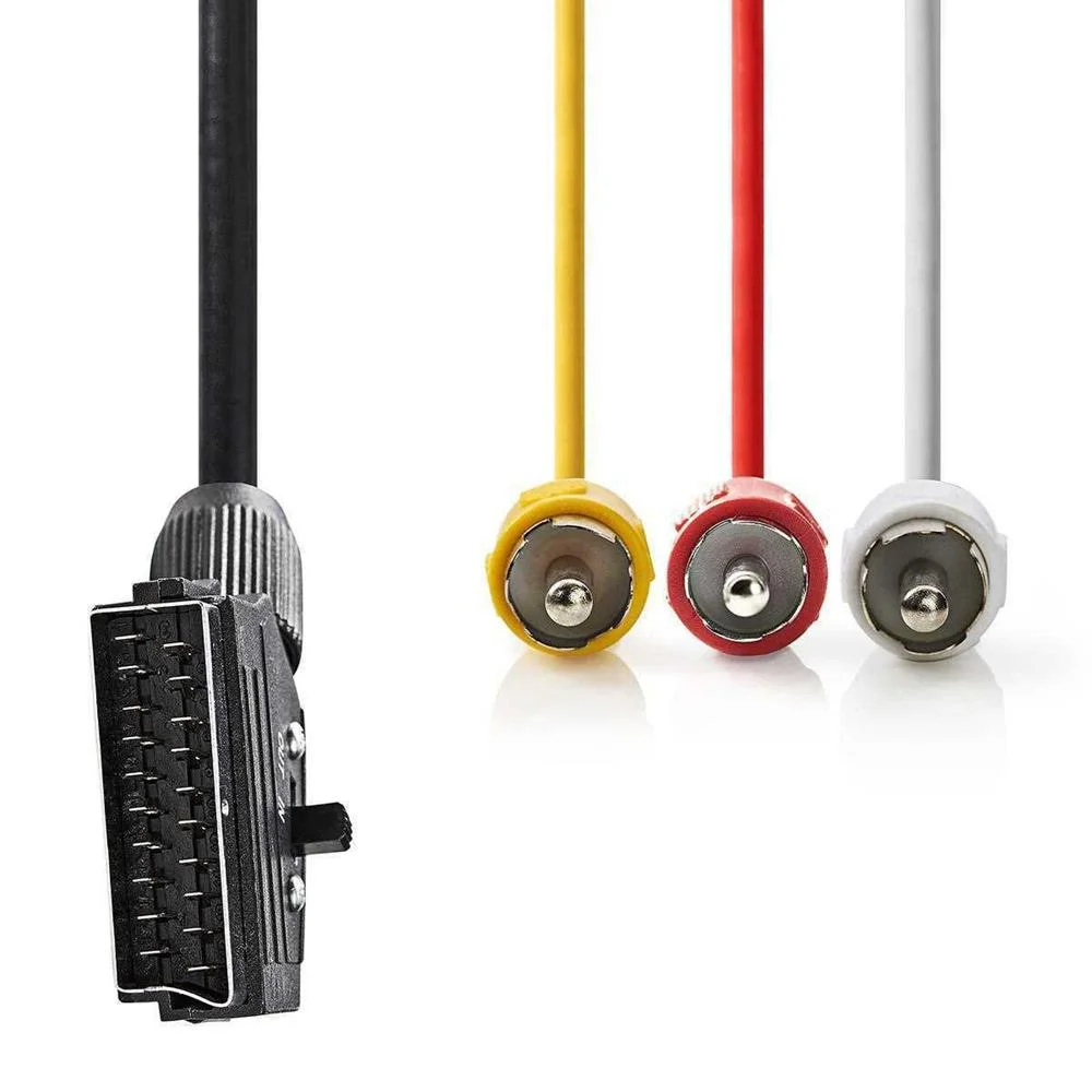 Cabo SCART para 3x RCA 1M