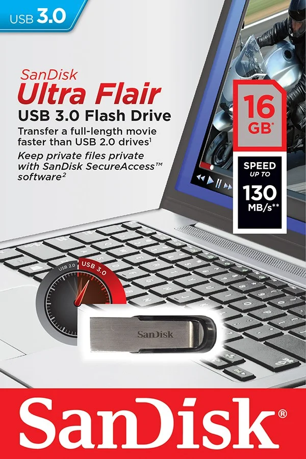 Sandisk Usb Ultra Flairt Usb 3.0 16gb