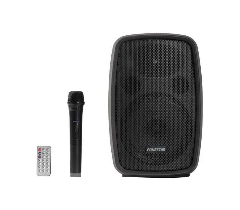 Coluna Port&aacute;til 8". 100 W Rms. Microfone Uhf 525,85 Mhz. Reprodutor Usb/Microsd/Fm e Bluetooth.