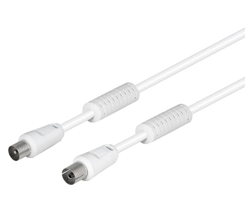 Cabo de Antena Macho P/ Femea C/Filtro Branco 1.5m