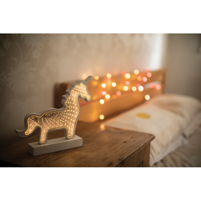 Candeeiro Decorativo Unicornio de Madeira
