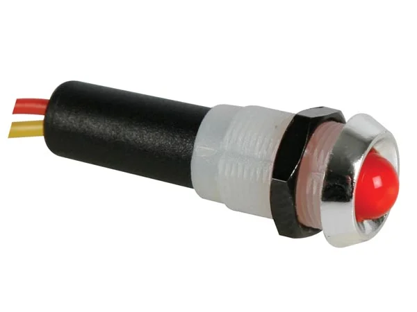Led Lamp 12v Red - Chrome Housing