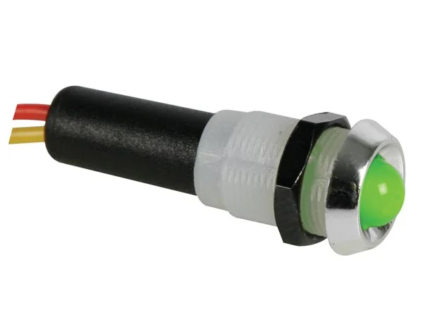 L&aacute;mpara Led Verde 12v - Cromada