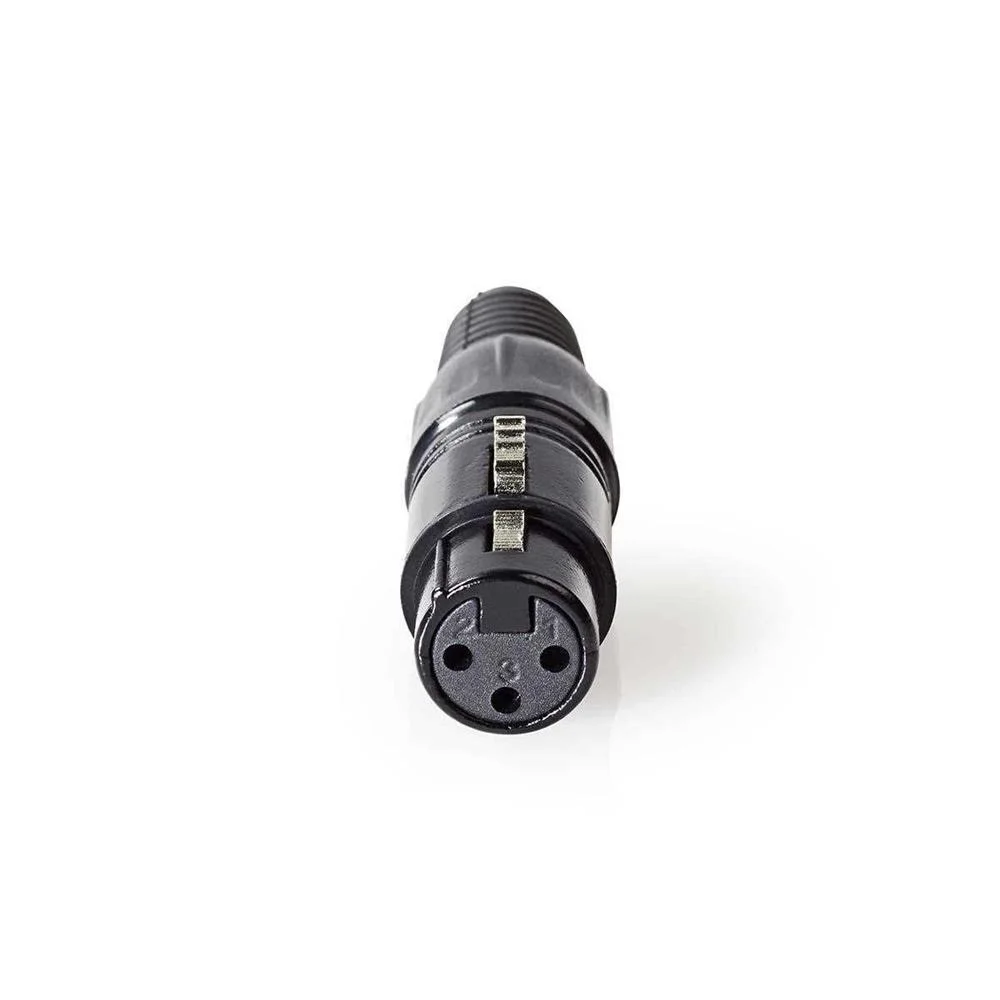 Conector Xlr  3 Pin F&ecirc;mea Xlr  Preto