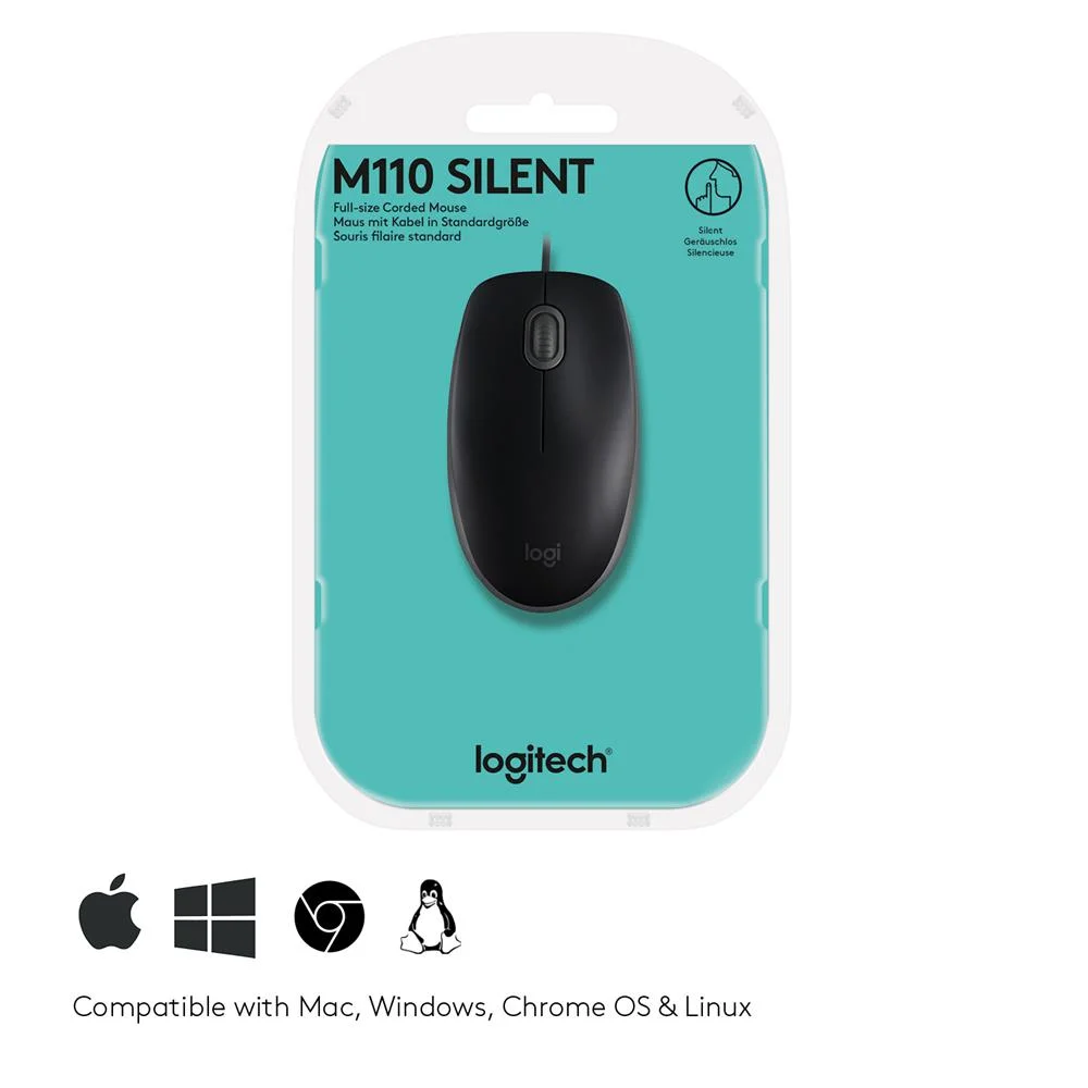 Raton Logitech B110 Silent Usb Negro