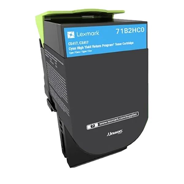 Lexmark Return Print Cart. 71b2hc0 F?r Cs417dn/Cs317dn/ Cx517dn/Cx417de/Cs517de/Cx317dn Cyan High Ca