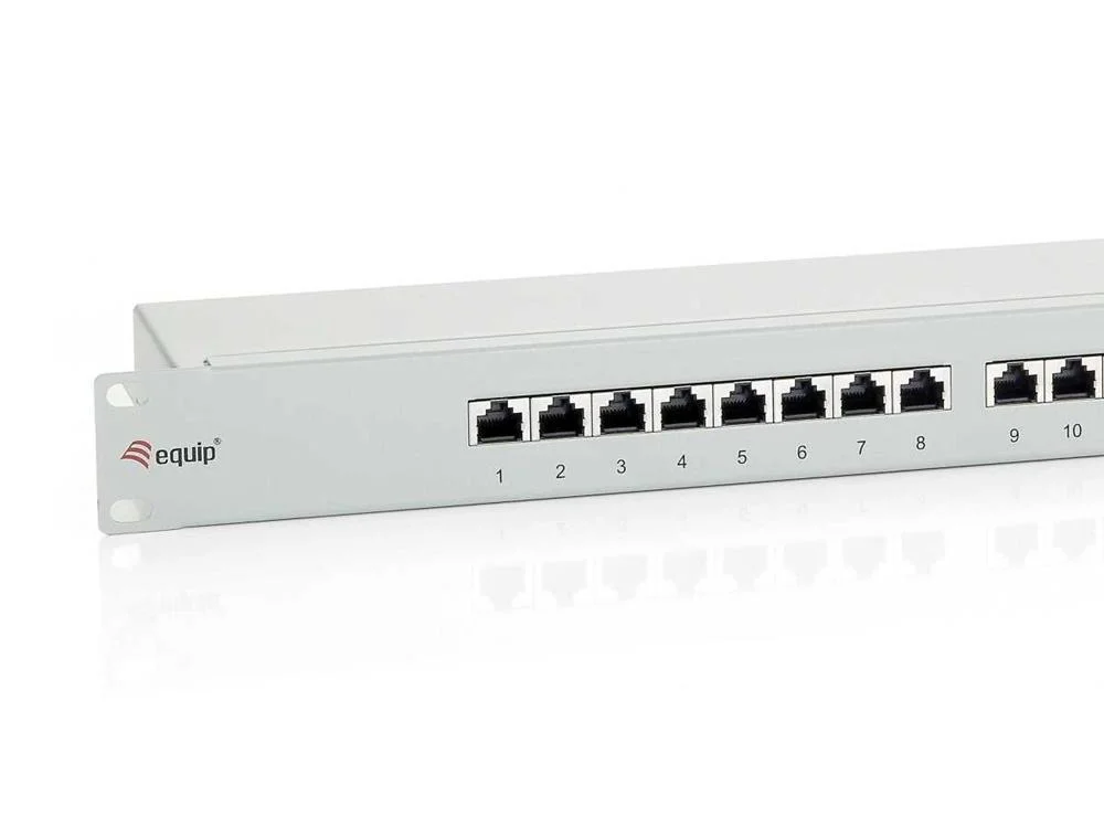 Patch Painel Cat.6 Equip 24-Port 19 Inch 1u Cinza .