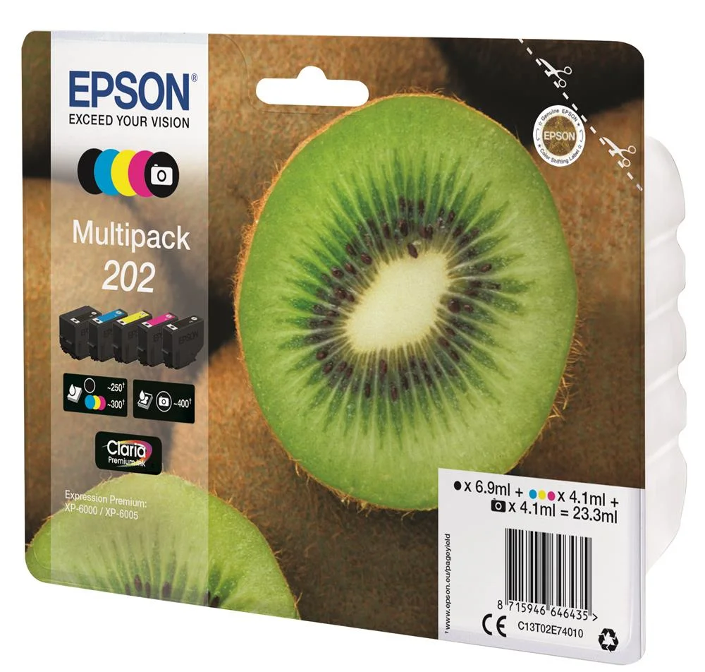 Multipack Epson 5-Cores 202 Preto Claria Premium .