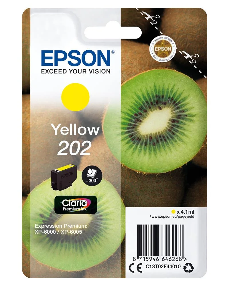 Tinteiro EPSON 202 Yellow Claria Premium XP-60xx .