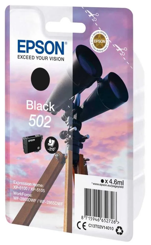 Epson Tinteiro Preto 502 Xp5100/105 Wf-2860dwf/86.