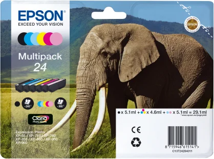 Epson Ink Cart. Multipack Claria Photo Hd C13t24284011 F?r Expression Photo Xp750/850/950 6-Colors
