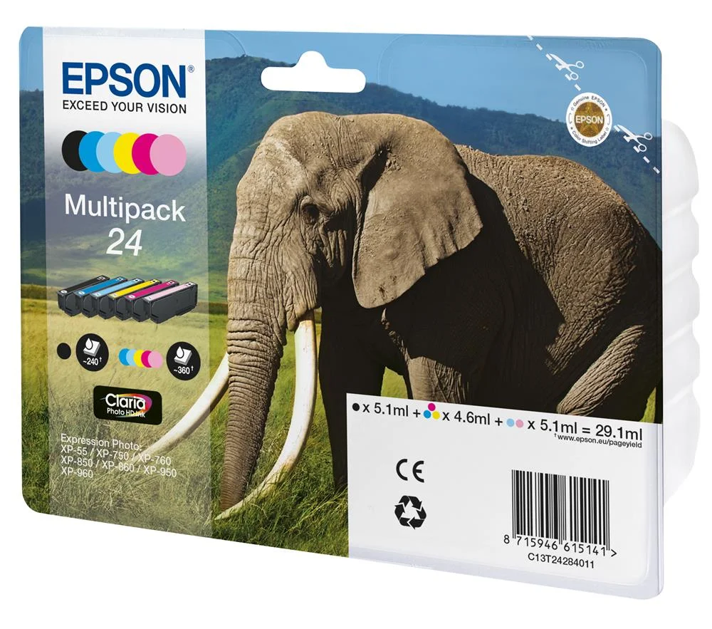Epson Ink Cart. Multipack Claria Photo Hd C13t24284011 F?r Expression Photo Xp750/850/950 6-Colors