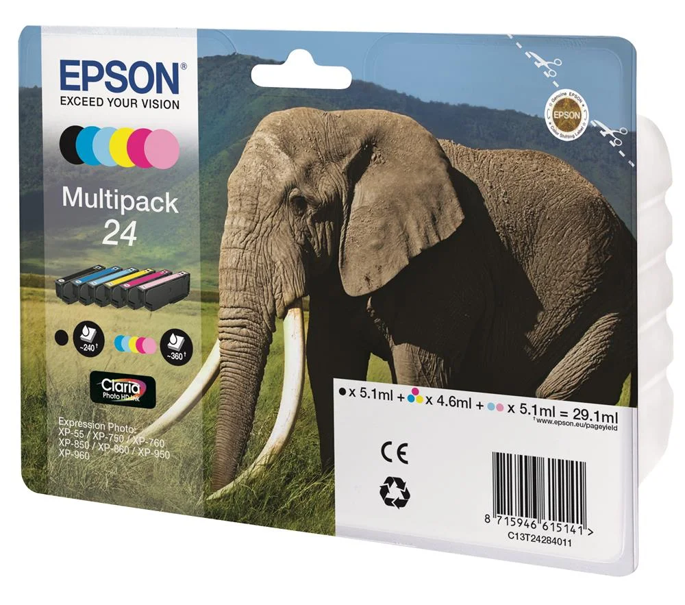 Epson Ink Cart. Multipack Claria Photo Hd C13t24284011 F?r Expression Photo Xp750/850/950 6-Colors