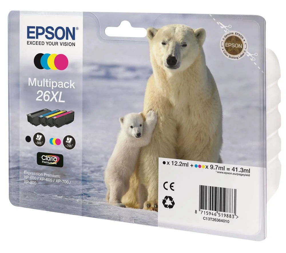 Pack 4x Tinteiros Xl Quad Xp-600/700/800 - Epson