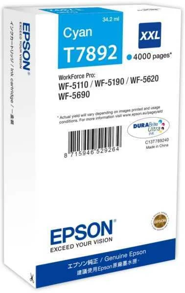 Tinteiro Epson Cyan Xxl  4000p Wf-5xxx-C13t789240