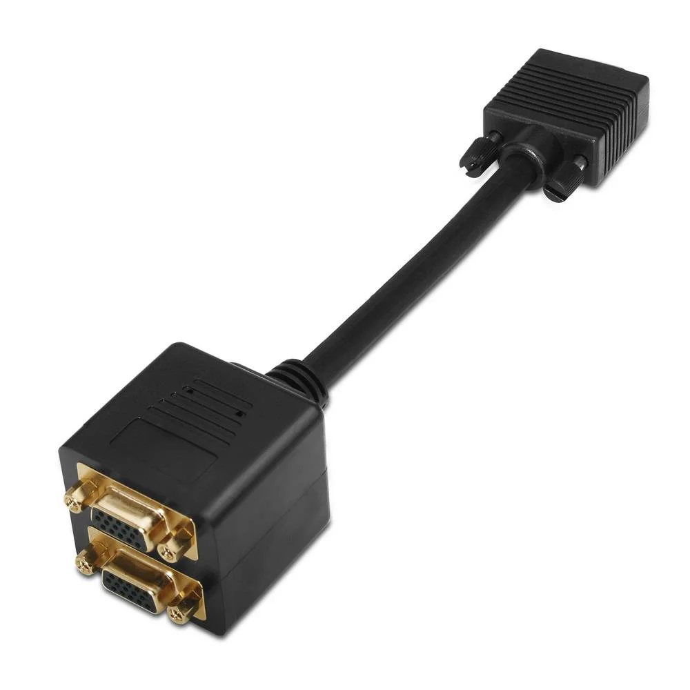 Adaptador Video 2xsvga Hdb15 Aisens 20cm Gold