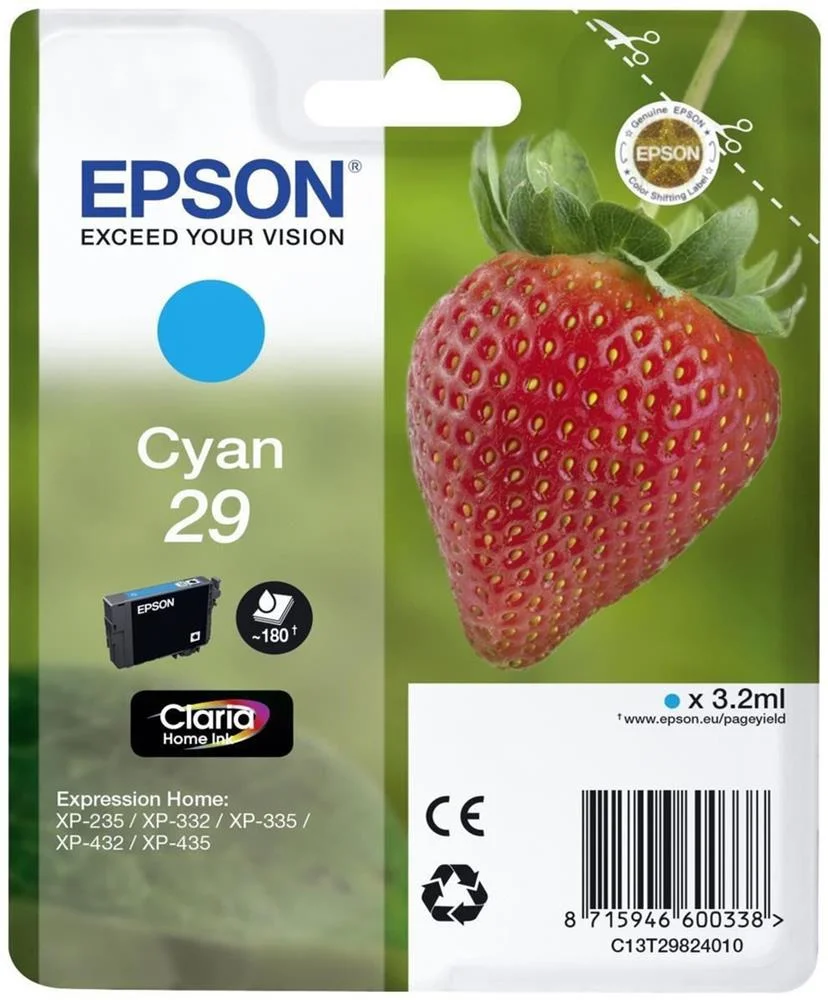 Epson Tinteiro Cyan 29 Claria Home  Xp235/332/335.