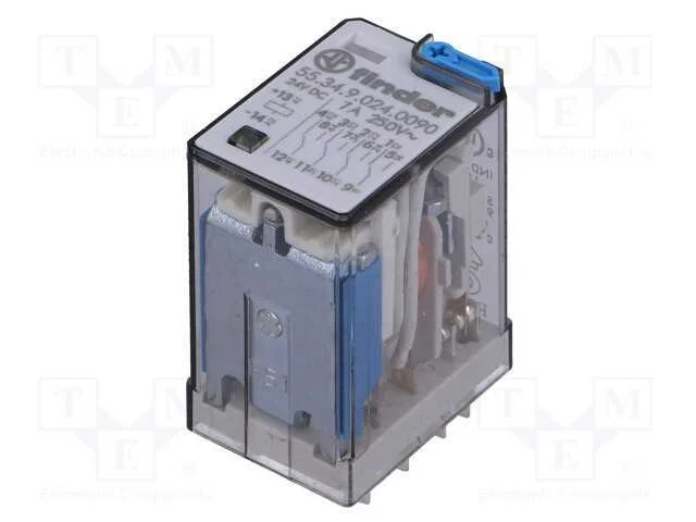 Rel&eacute;: Eletromagn&eacute;tico, 4pdt, Ubobina : 24vdc, Icontactos Max: 15a