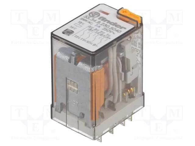 Rel&eacute;: Eletromagn&eacute;tico, 4pdt, Ubobina: 230vac, Icontactos Max: 15a